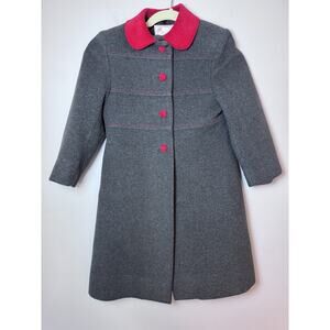 Pamela Little Girls Grey Wool Dressy Coat Sz 6 NEW